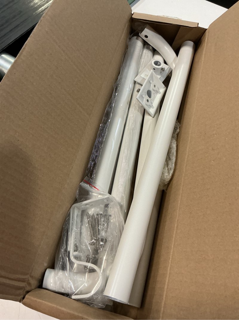 Condition photo showing Good Condition for white wrap around curtain rods 36 to 72 inch:blackout heavy duty adjustable window curtain rod room darkening,1inch modern industrial curved french return metal drapery rods easy install,white white 36-72"