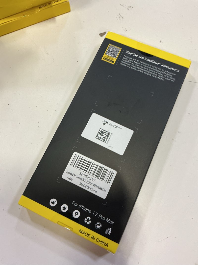 Condition photo showing New/Like New for zeniss neverbreak 9h+ hardness for iphone 17 pro max screen protector 12ft military grade protection (scratch, shatter, drop resistance) tempered glass 6.9", 2 pack with de-bubble card, clear clear iphone 17 pro max