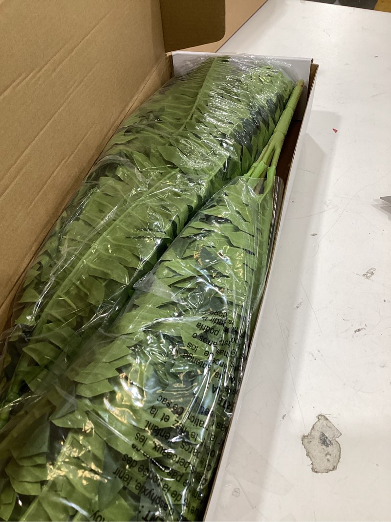 Condition photo showing New/Like New for 35" ferns artificial bush plants large, 2 artificial boston ferns with 39 fronds for outdoors home decor