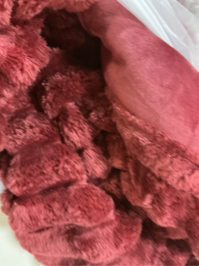 Condition photo showing As Is for BEDELITE Fleece Queen Comforter Set -Super Soft & Warm Fluffy Burgundy Bedding, Luxury Fuzzy Heavy Bed Set for Winter with 2 Pillow Cases Burgundy Queen