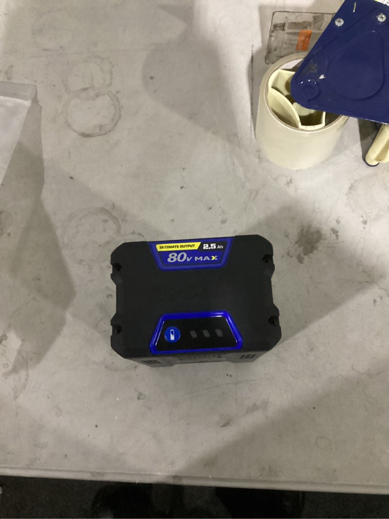 Condition photo showing As Is for kobalt kobalt 80-volt 2.5 ah lithium ion (li-ion) battery