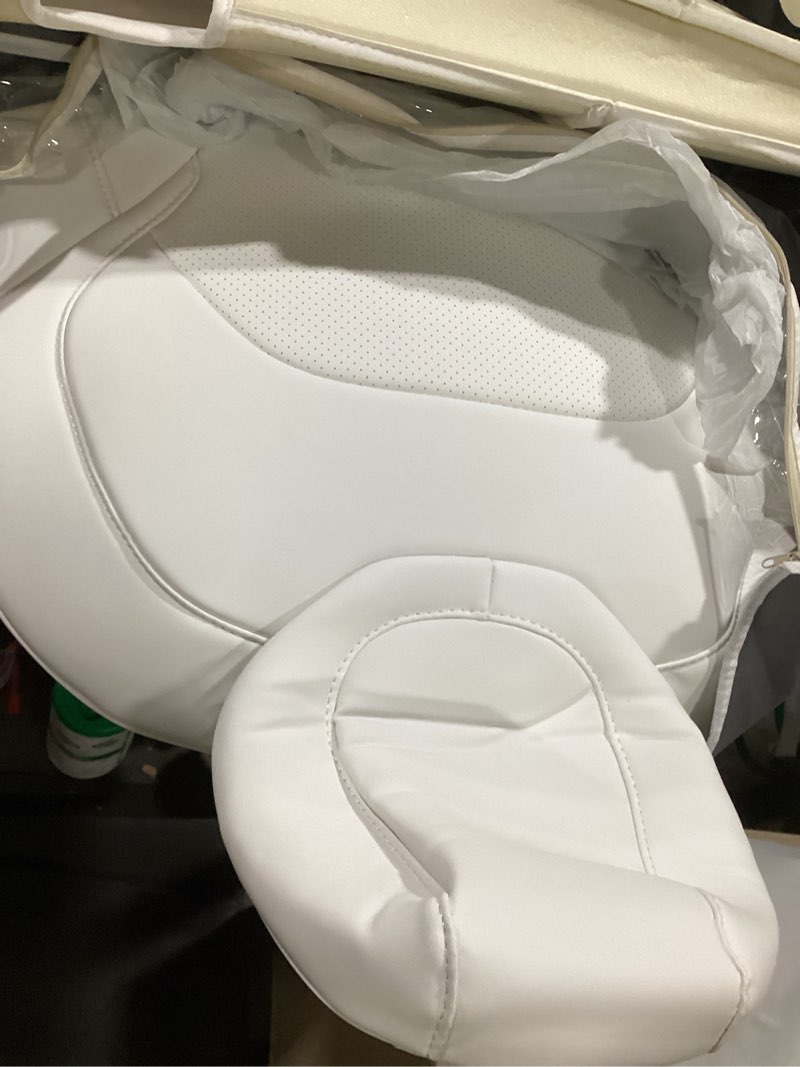 Condition photo showing Good Condition for tesla model y seat cover full perforated nappa leather set 2025 2026 all weather car seat protector full set -white 2025-2026 model y (fit 5 seats) white-11