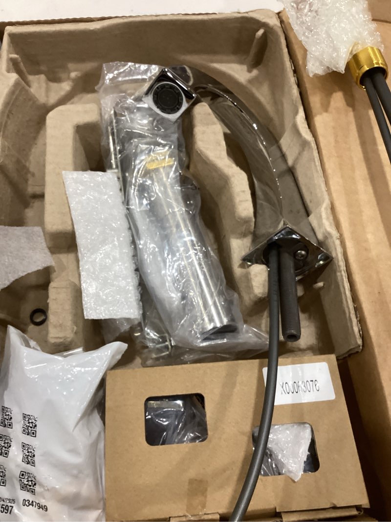 Condition photo showing As Is for Delta Dryden Chrome Bathroom Faucet 3 Hole, 8 Inch Widespread Bathroom Sink Faucet for Vanity, Metal Push-Pop Drain Assembly, Chrome 3551-MPU-DST