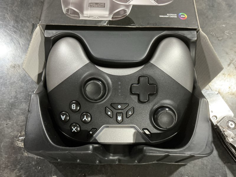 Condition photo showing Good Condition for bluetooth controller for switch/pc/iphone/android/apple arcade mfi games/tv/steam, hall effect joysticks wireless game controller gamepad with/phone clip/lock speed/macro/6-axis gyro/dual motors/turbo black