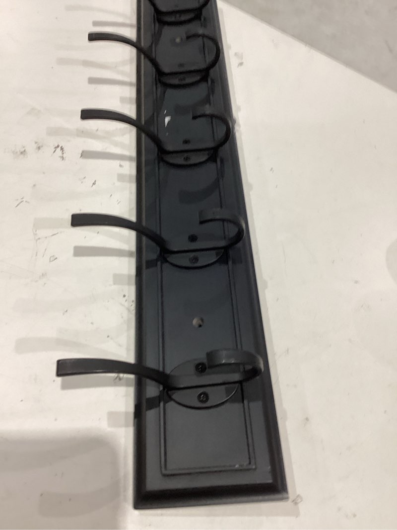 Condition photo showing Good Condition for style selections 5 -hook 27-in x 4.49-in h black/black decorative wall hook ( 35-lb capacity)