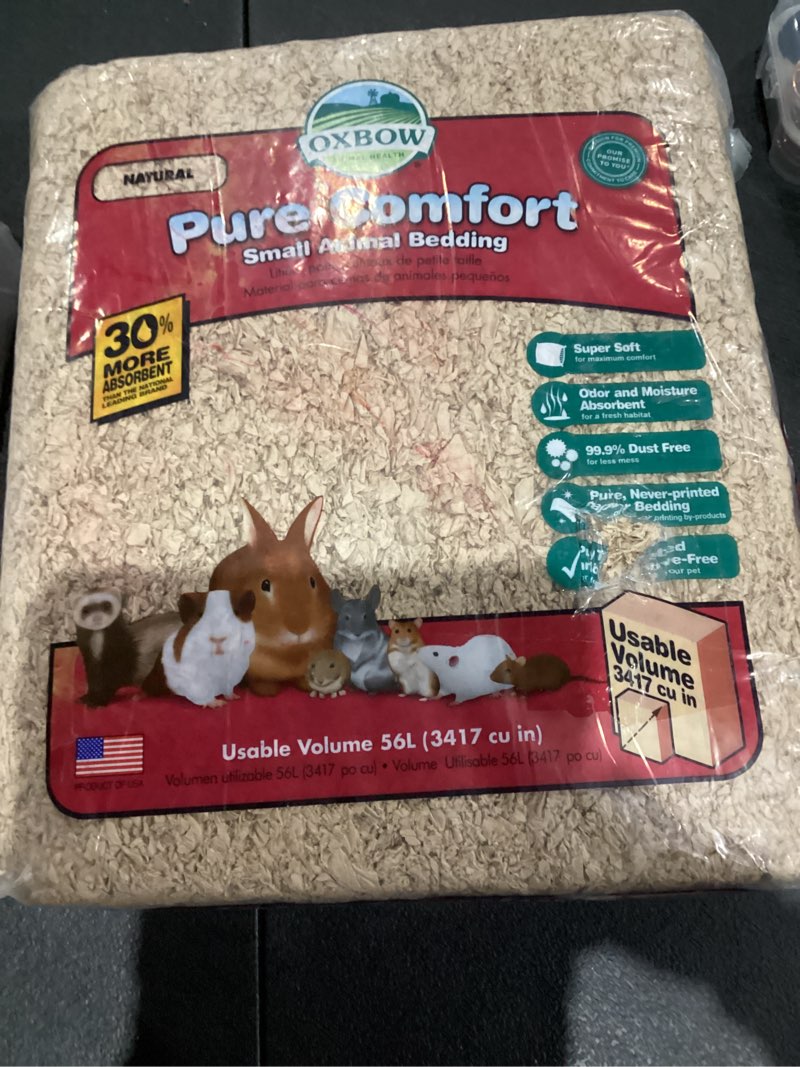 Condition photo showing New/Like New for Oxbow Animal Health Pure Comfort Bedding, Natural, 56 Liter Bag Natural 56 Liter