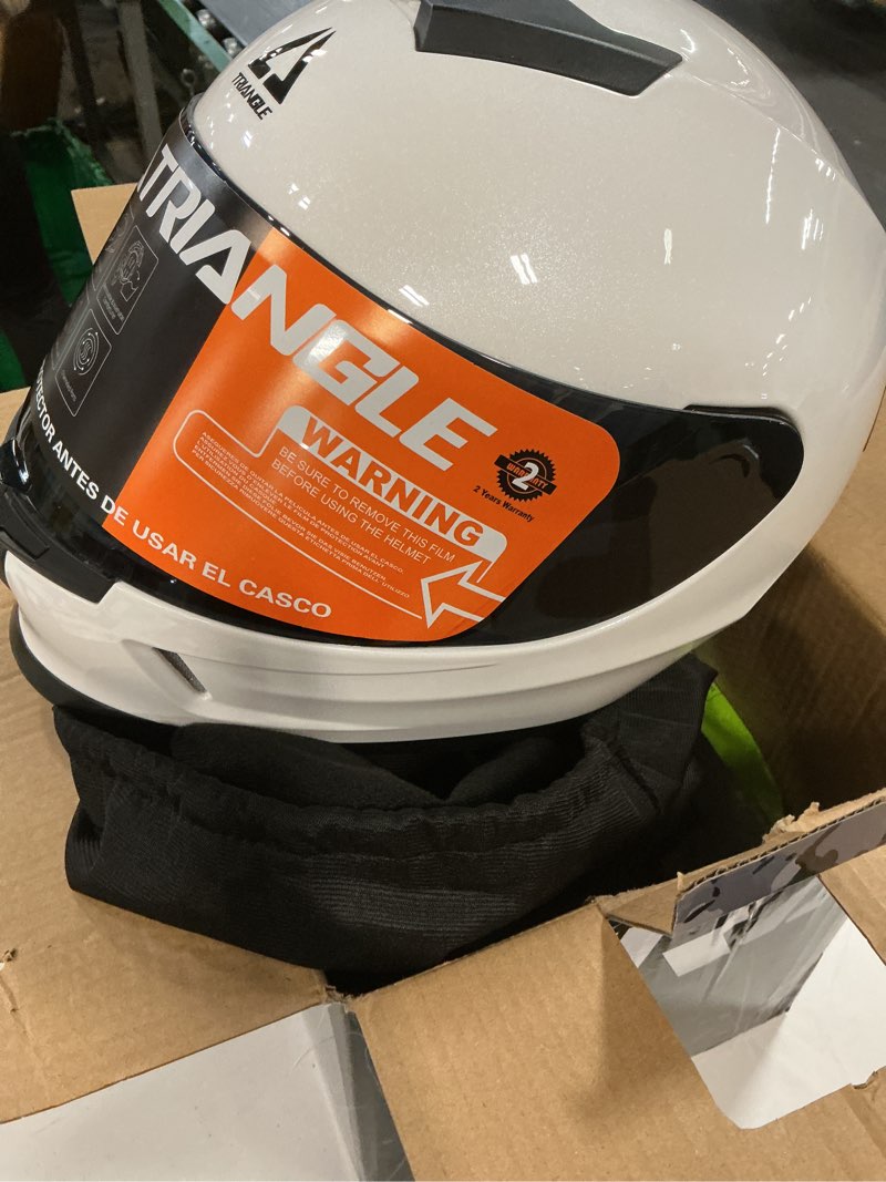 Condition photo showing Good Condition for TRIANGLE Kids Motorcycle Helmets Youth Full Face Helmet Lightweight with 2 Visors DOT Approved X-Large Glossy White