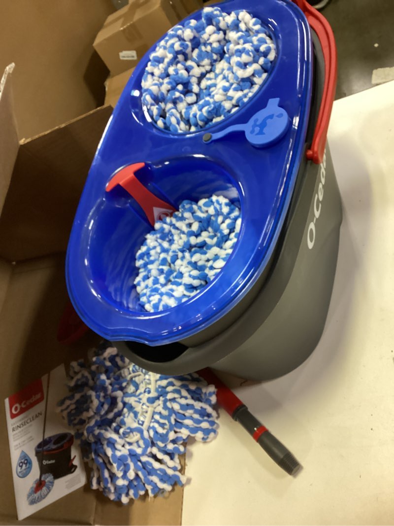 Condition photo showing Good Condition for O-Cedar RinseClean Spin Mop & Bucket System + 2 Extra Mop Heads| Clean with Water | Removes 99% of Bacteria Plastic Rinseclean Spin Mop & Bucket + 2 Extra Refills Cleaning System