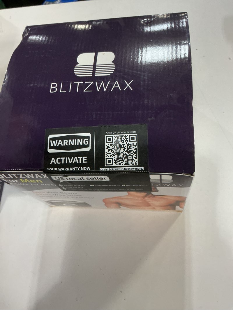 Condition photo showing New/Like New for BLITZWAX Back and Nose Waxing Kit for Men, Hard Wax Warmer for Brazilian, Body and Face, At Home Hair Removal Kit, Beginner Friendly, Quick Heating, 93 Accessories, Blue Waves
