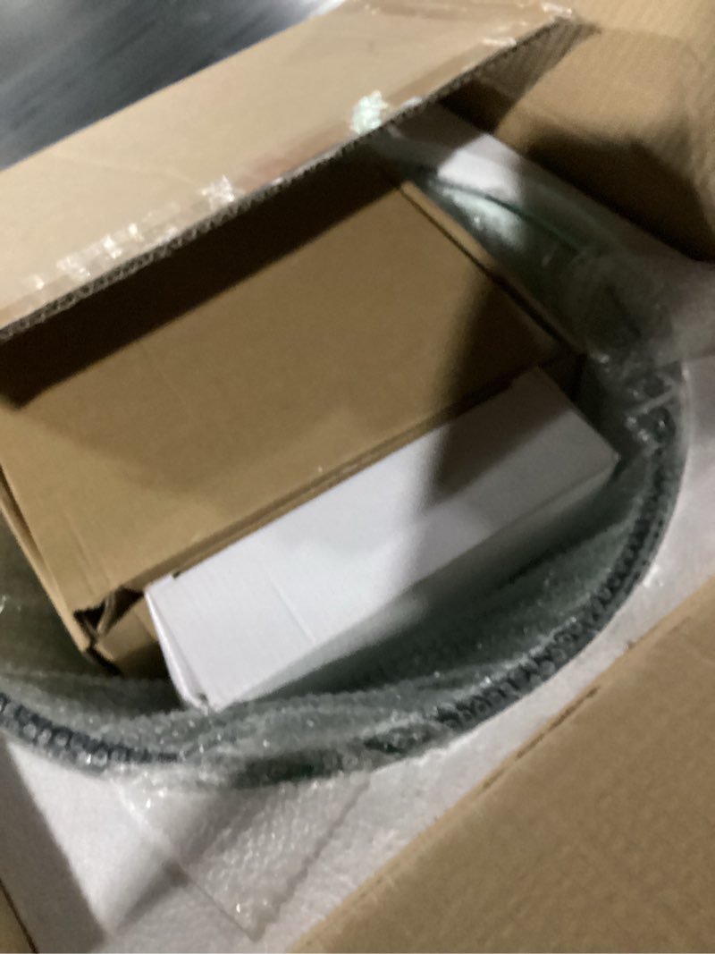 Condition photo showing New/Like New for Clear Glass Vessel Sink with Chrome Faucet and Pop-Up Drain Set 17 Inch Round Bathroom Tempered Glass Basin Top Mount Transparent Bowl Sinks for Small Bathrooms