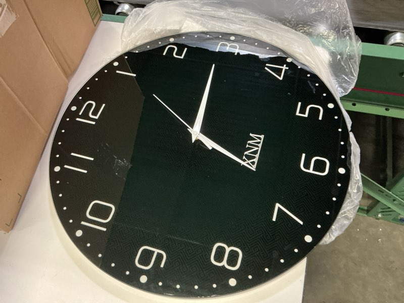 Condition photo showing As Is for minimalist wall clocks for living room glass small wall clocks 12 inch black