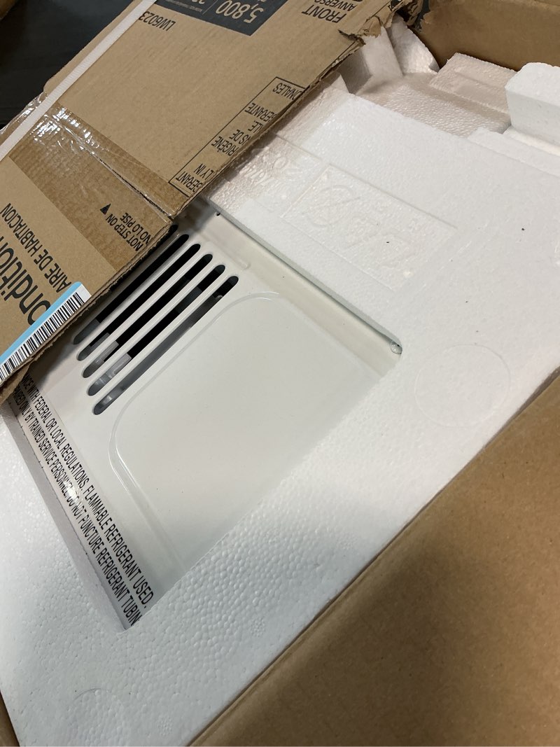 Condition photo showing Good Condition for lg 5800 btu window air conditioners [2023 new] remote control ultra-quiet compact-size washable filter multi-speed fan cools 260 sq.ft. small room ac unit air conditioner easy install white lw6023r