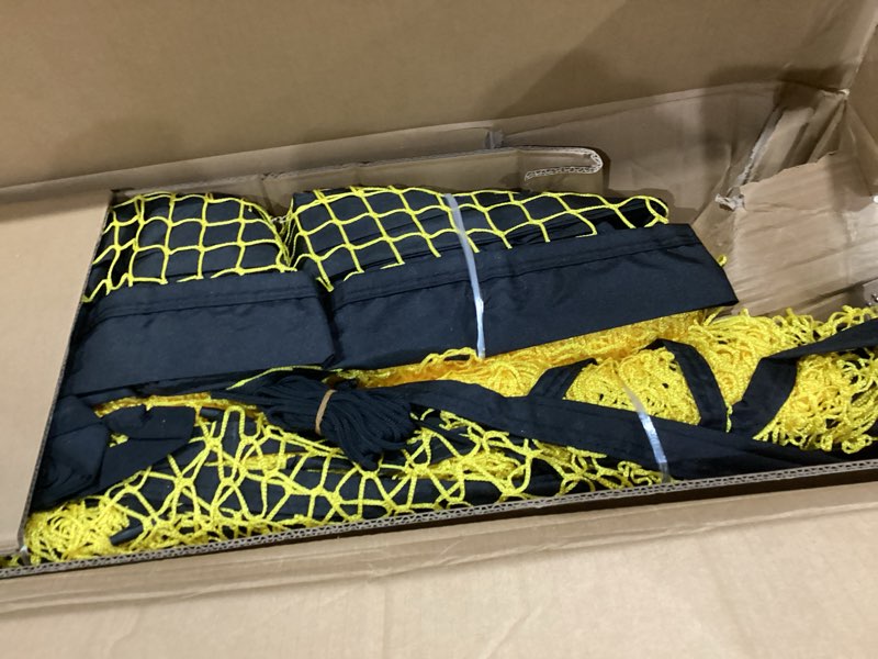 Condition photo showing Good Condition for apex sports portable 22ft x 12ft x 8ft baseball & softball batting cage with pitching machine hole, 3ply 1.25'' yellow netting, secure steel poles, 12.7mm fibreglass poles, carry bag included baseball batting cage