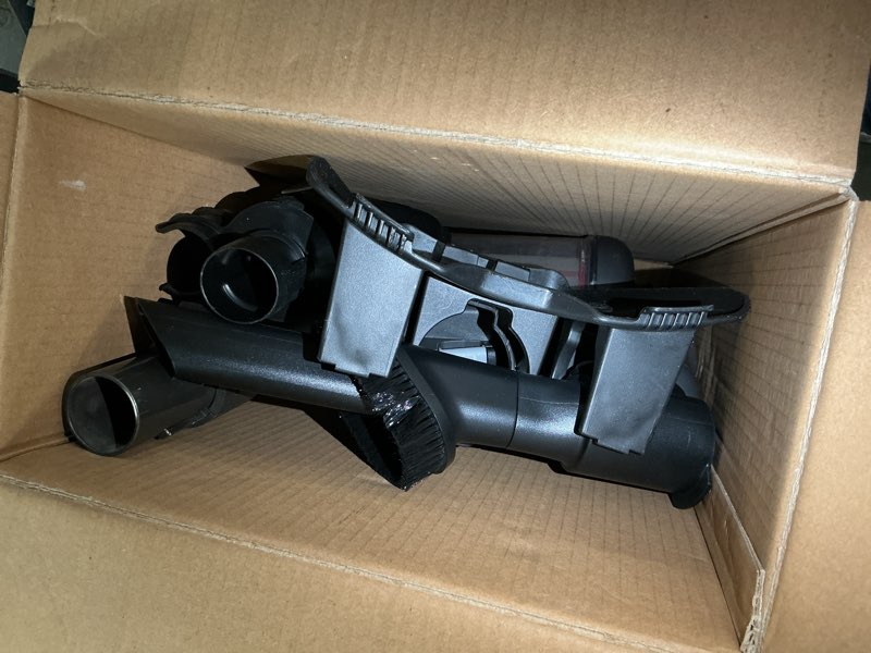 Condition photo showing As Is for hoover excelerate cordless stick vacuum cleaner with included tools, for carpet and hard floors, lightweight design, powerful suction, led headlights, bh59000v