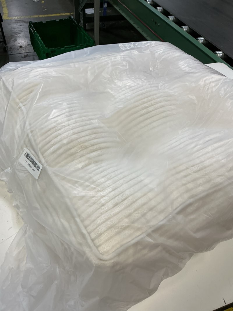 Condition photo showing Good Condition for higogogo tufted corduroy recliner seat cushion for elderly, 20x20x6 inch extra large square seat cushion for recliner chair, floor pillow, office chair, car, no pressure on thighs, beige beige 20x20x6