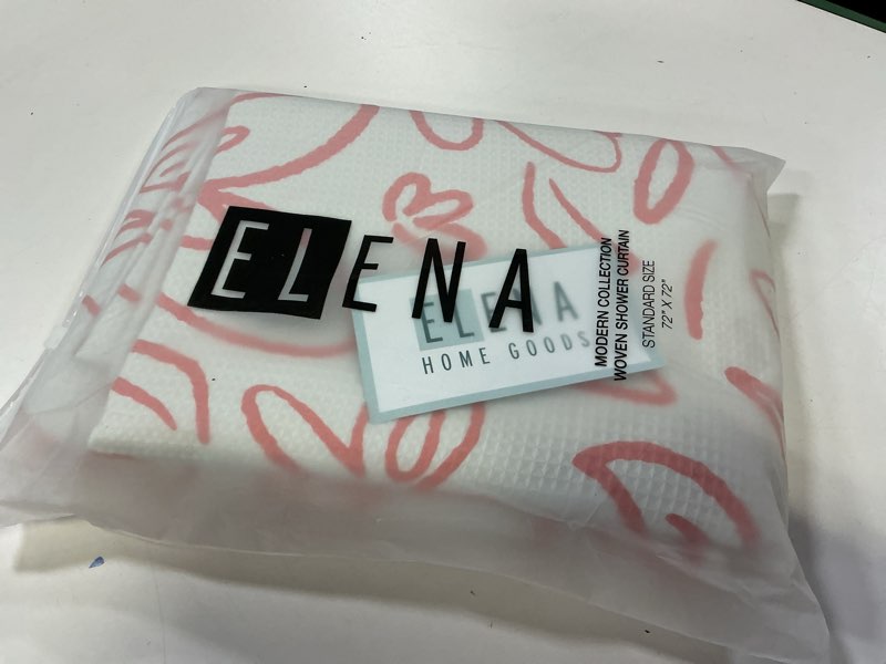 Condition photo showing New/Like New for Shower Curtain | Luxury 230 GSM Polyester | 72x72 inch Standard Size | Floral Pink | Durable Woven Waffle Fabric with Boho Spring Floral Design