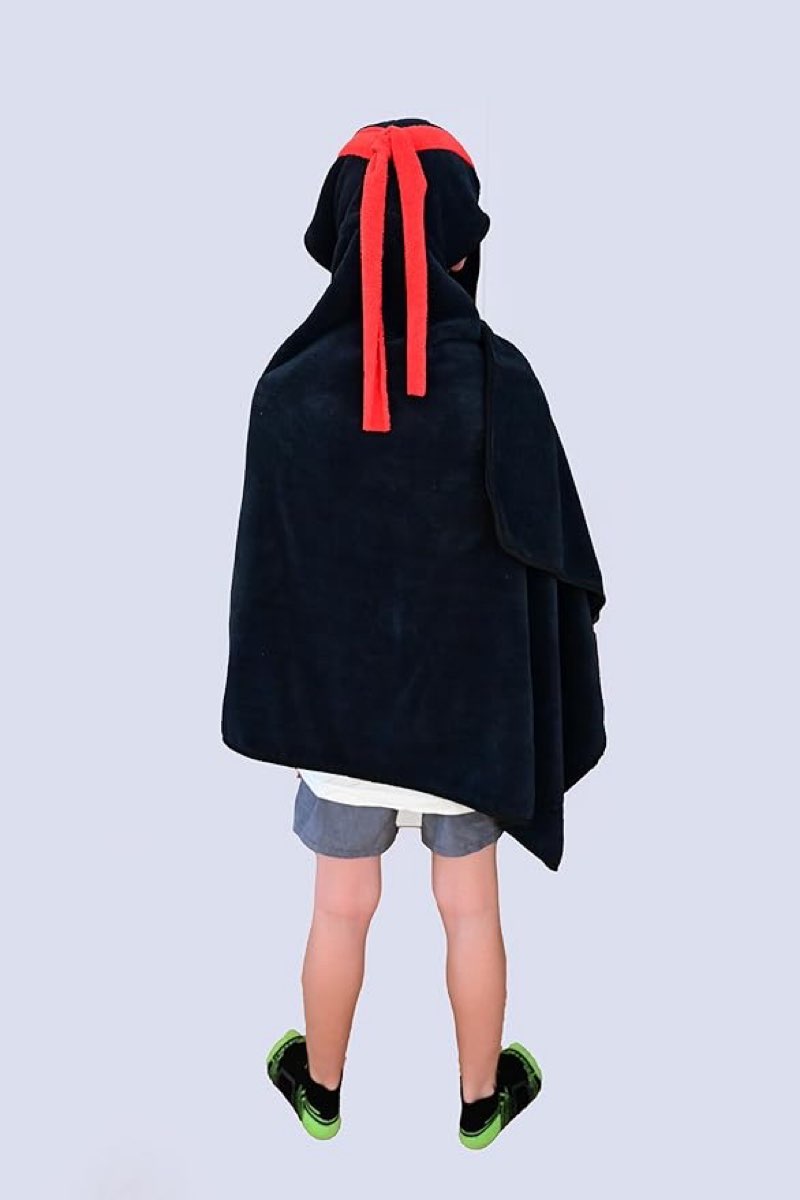 Joedis Hooded Ninja Towel for Kids, absorbant Ninja Themed Bath Towel