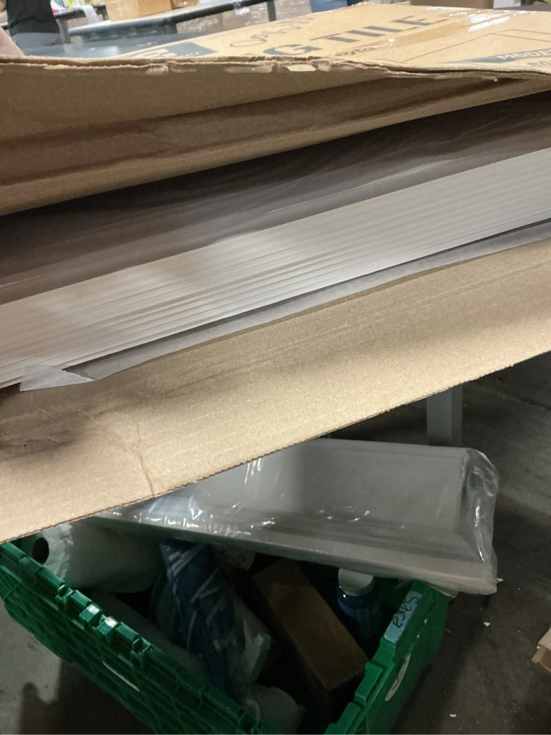 Condition photo showing Good Condition for 24"x24" white drop ceiling tiles waterproof high-grade pvc ceiling tiles 2x2 fire-rated - easy drop-in installation - case of 12 (48 sq. ft.) 2ft x 2ft white