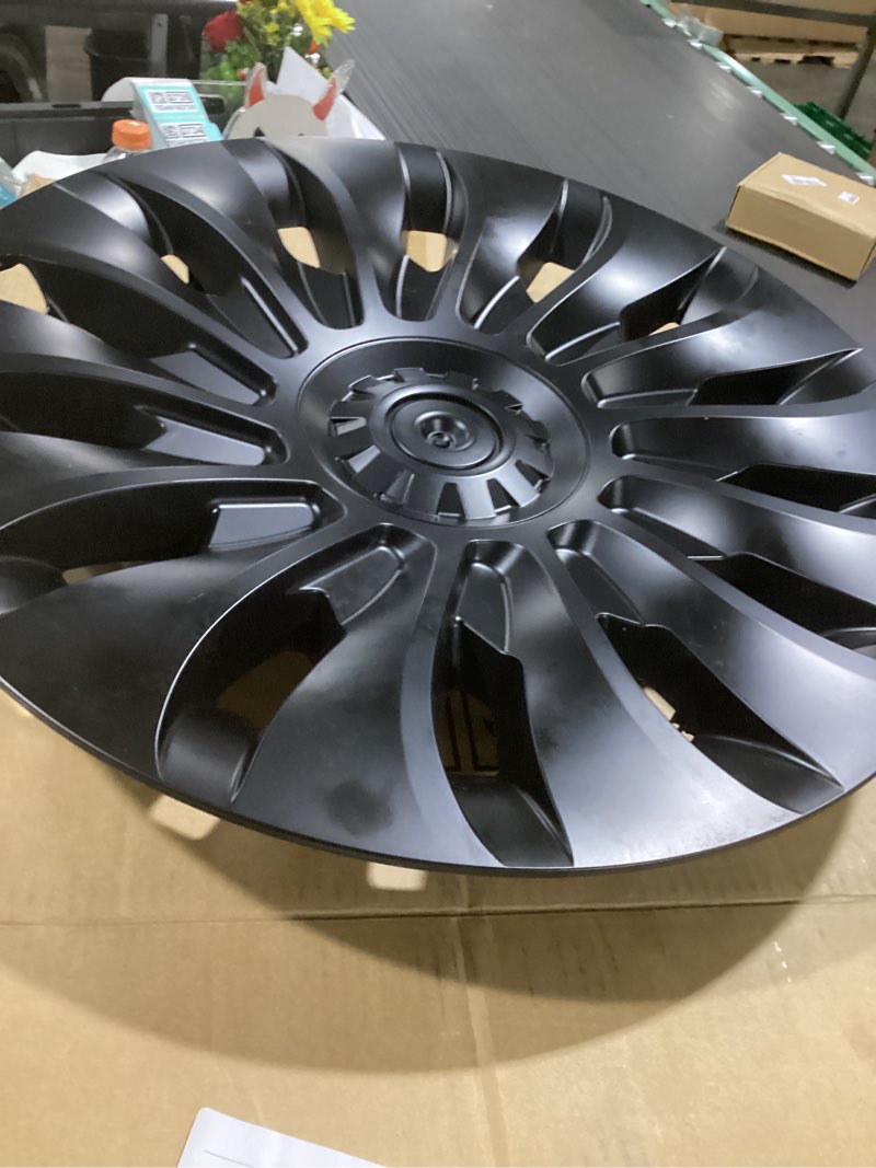 Condition photo showing Good Condition for tesla highland wheel cover,hubcaps 18 inch,matte black abs symmetry design compatible with tesla model 3 highland 2024 2025 photon wheel 18" for 2024 2025 highland