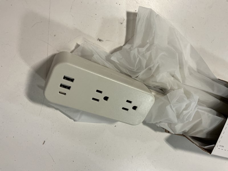 Condition photo showing Good Condition for electrical outlet extender stick - features usb-a, usb-c and 2 ac outlets, extends 22"-34", rotates 180° access hard-to-reach outlets, wall plug power socket expander nightstands, sofa, desks and more off white