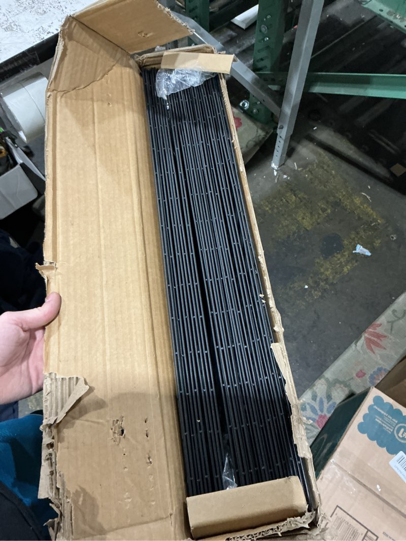 Condition photo showing New/Like New for [3-ply] no dig garden fence animal barrier with gate, 32 in (h) x 35.4 ft (l), 15 panels metal dog fence outdoor for yard, decorative temporary fence tall garden fencing for dogs outside 32" (h) 15 panels- 35.4ft (l) + 4 gate lock