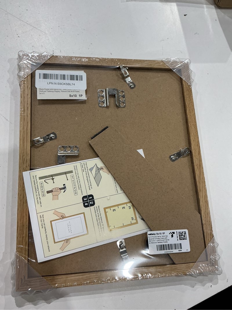 Condition photo showing Good Condition for 8x10 picture frame, solid oak wood 8x10 photo frame with mat to 5x7, 10x8 picture frames for wall and tabletop display, natural oak 8 x 10 frame, set of 1 8x10 in - 1p natural oak