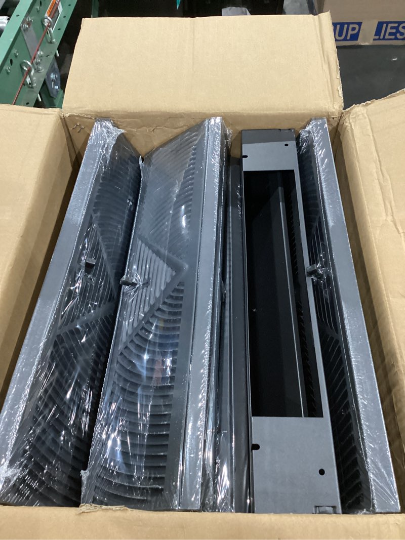 Condition photo showing Good Condition for yaocom 10 pack baseboard register vent 18 inch duct opening size vent covers for home floor diffuser wall corner black baseboard air covers, smooth air adjust lever, heavy duty steel, easy install 18 inch black 10