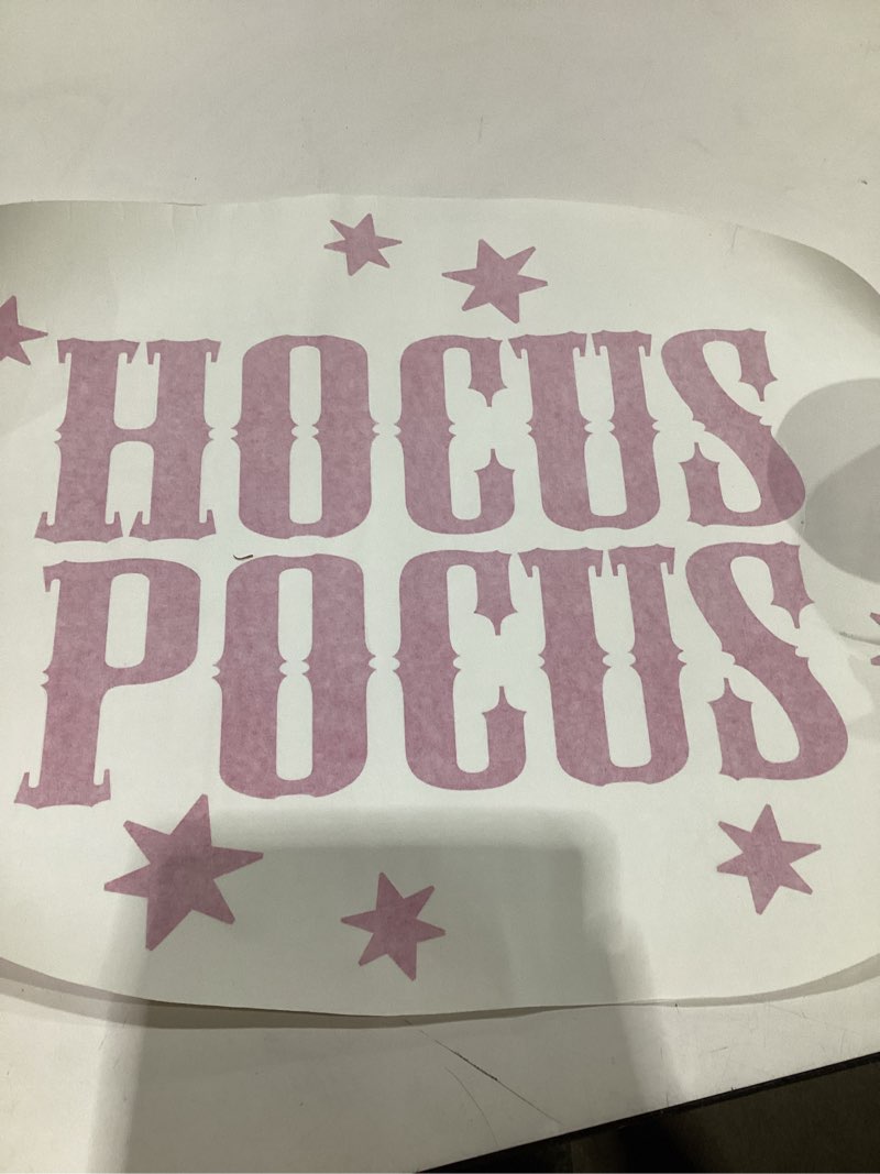 Condition photo showing As Is for Design With Vinyl Home Wall Decals - Hocus Pocus Removable Wall Sticker Home Decoration - Size: 12 in x 22 in