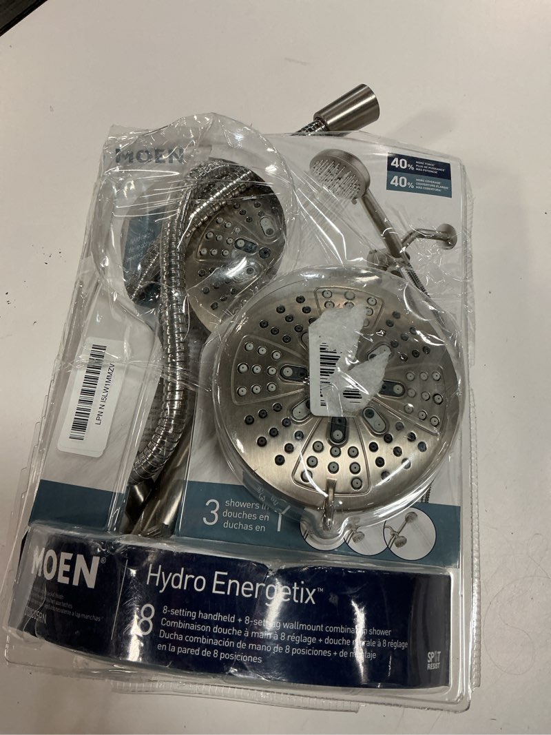 Condition photo showing Good Condition for moen hydro energetix high pressure dual shower head with handheld spray combo, spot resist brushed nickel finish, 200c0srn