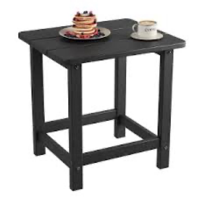 Orbotots Outdoor Side Table, HDPE Square End Table, Weather Resistant, Tool-Free Assembly, 360 lbs C