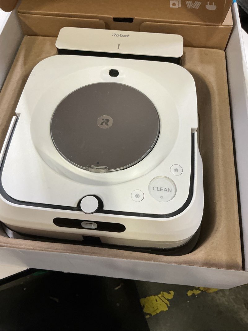 Condition photo showing As Is for irobot braava jet m6 (6110) ultimate robot mop- wi-fi connected, precision jet spray, smart mapping, works with alexa, ideal for multiple rooms, recharges and resumes, white