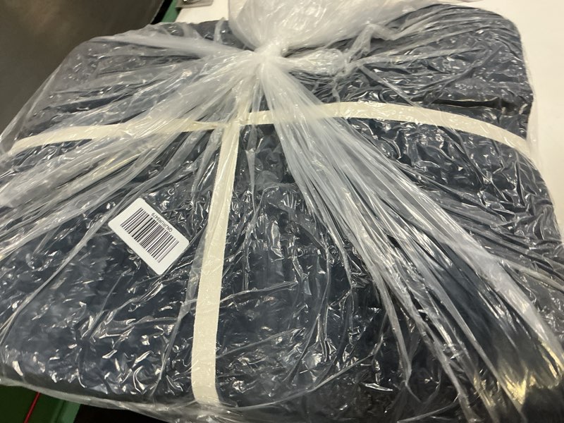 Condition photo showing Good Condition for european linen cotton stitch quilt, king/cal king, navy