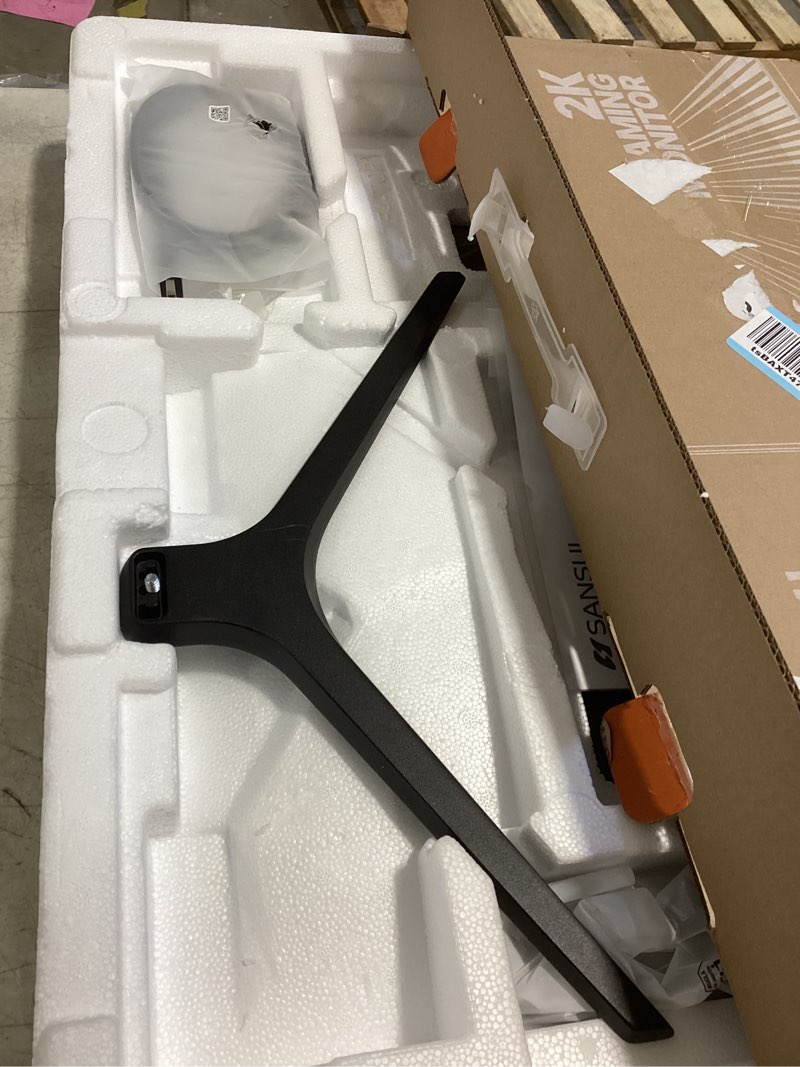 Condition photo showing As Is for untested  sansui 27 inch wqhd 2560 x 1440 ips gaming monitor, 180hz 1ms computer monitor, dp 1.2 x2 | hdmi 2.0 x2 | vesa mount, 120% srgb hdr eye care metal stand (dp cable included)