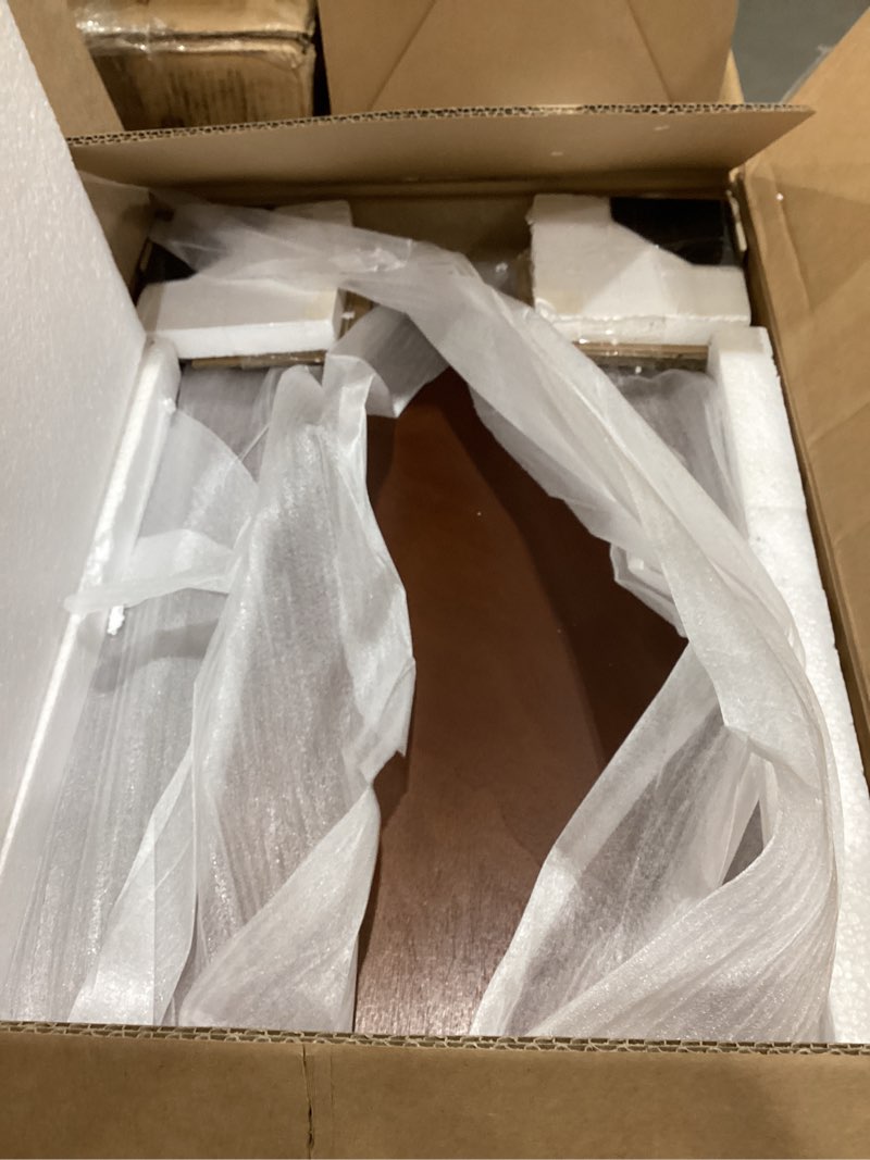 Condition photo showing Good Condition for tribesigns round coffee table, 31.7" wooden 2-tier circle coffee table with storage shelves, modern accent cocktail table center table for living room, rustic brown rustic brown and black