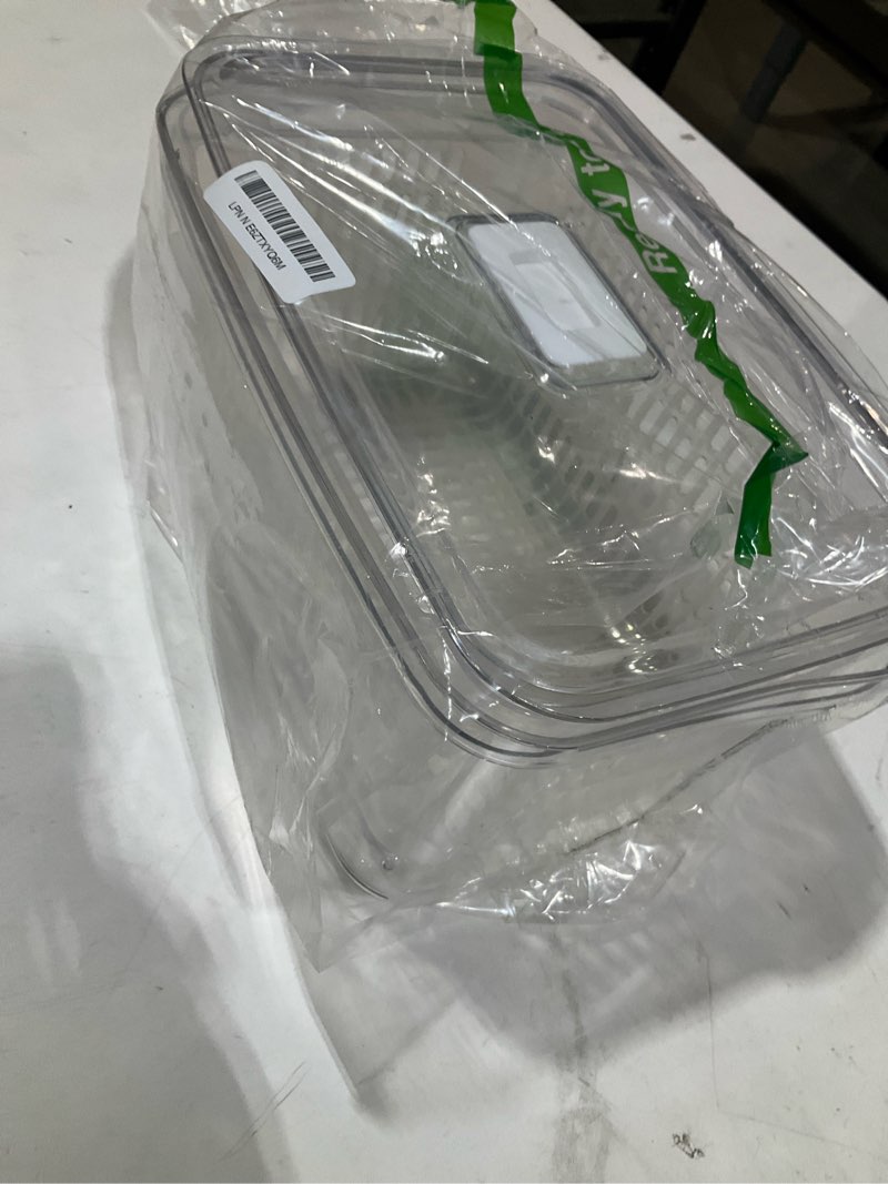 Condition photo showing As Is for bino | produce saver - 23.7 cup/5.6l | fridge storage containers for fruits and vegetables | vegetable storage with adjustable air vent, removable basket | bpa-free fridge organizers and storage