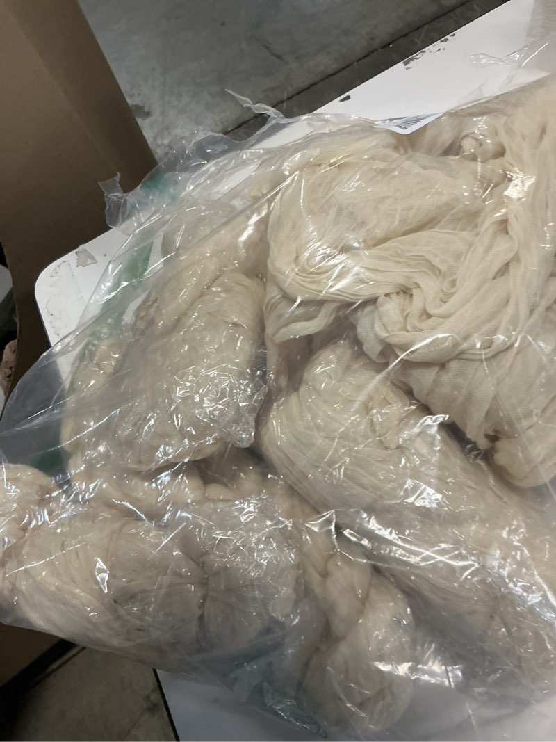 Condition photo showing Good Condition for 10 Pack Beige Cheesecloth Table Runner 10FT Boho Gauze Fabric Table Runner Vintage Rustic Sheer Runners for Wedding Party Bridal Baby Shower Long Table Decorations Beige 21"x120"