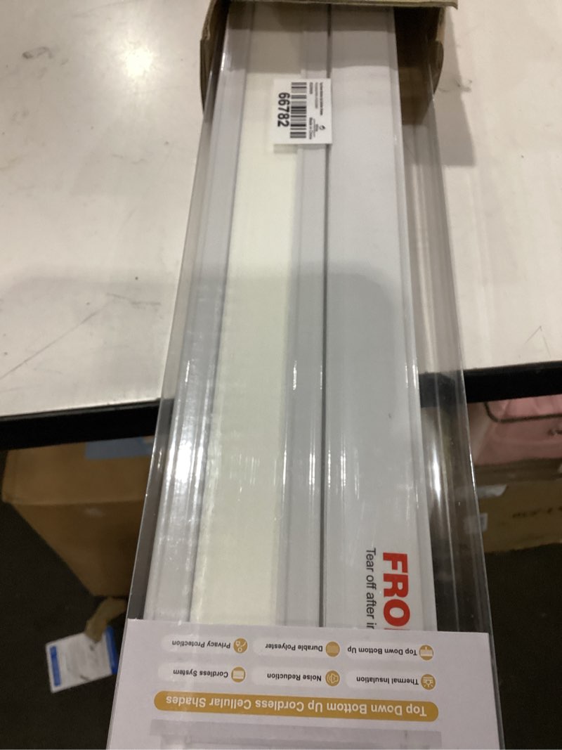 Condition photo showing New/Like New for sunfree top down bottom up cellular blinds,cellular shades blackout, honeycomb window shade for windows, 29" w x 64" h, white(light filtering) light filtering-white 29"w x 64"h