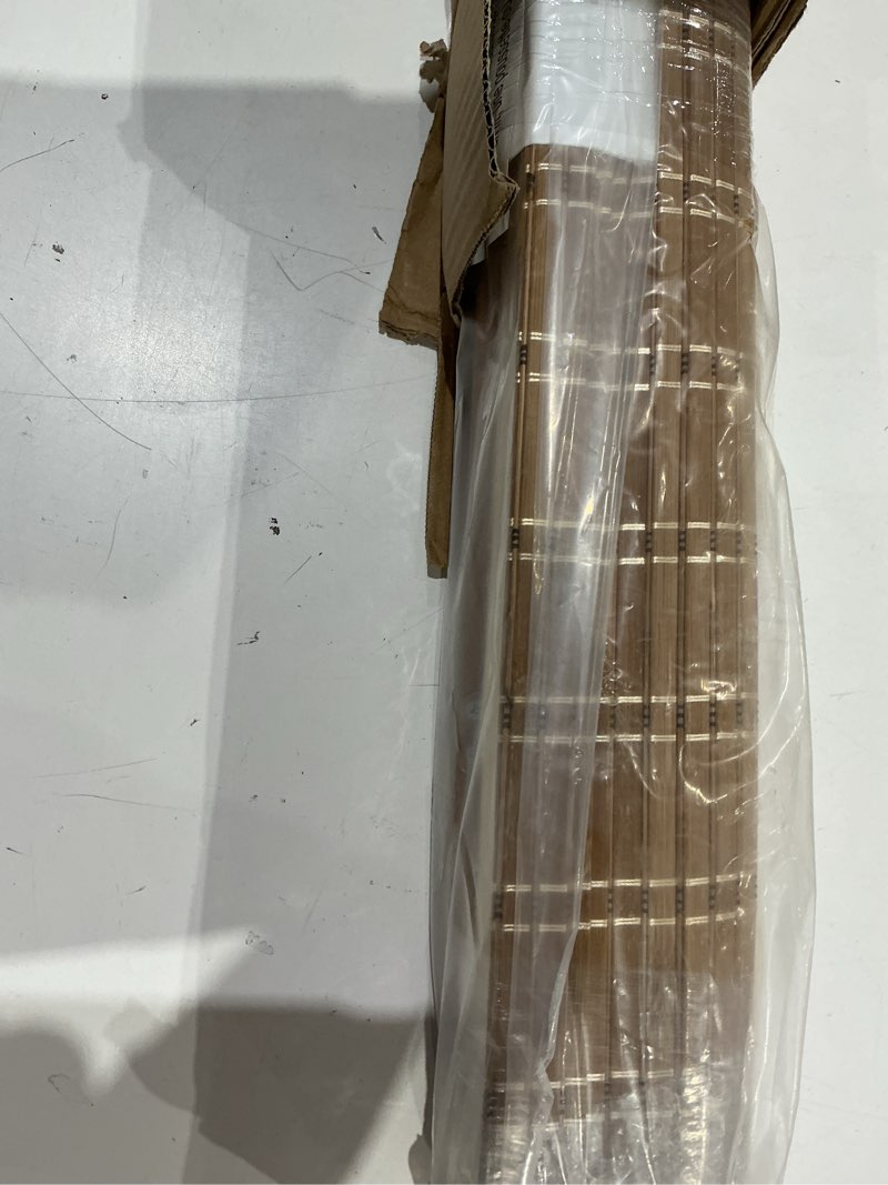 Condition photo showing Good Condition for lazblinds no tools no drill cordless bamboo roman shades, light filtering window treatment, roll up bamboo blinds for window 34'' w x 64'' h, brown brown206 34'' w x 64'' h