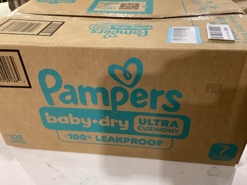 Condition photo showing Good Condition for pampers diapers - baby dry - size 7, 108 count, absorbent disposable infant diaper (packaging may vary) size 7 108