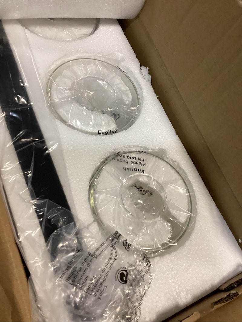 Condition photo showing New/Like New for izorro bathroom vanity light fixture, 5-light 36 inch matte black bathroom light fixtures over mirror, with clear glass shade, modern farmhouse vanity lights, rustic restroom lighting fixtures