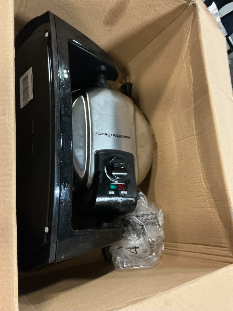 Condition photo showing As Is for Hamilton Beach Belgian Waffle Maker with Removable PFAS-Free Durathon Nonstick Coated Plates, Easy Flip, Ceramic Grids, Black (26031) Black Single Flip, Ceramic Grids