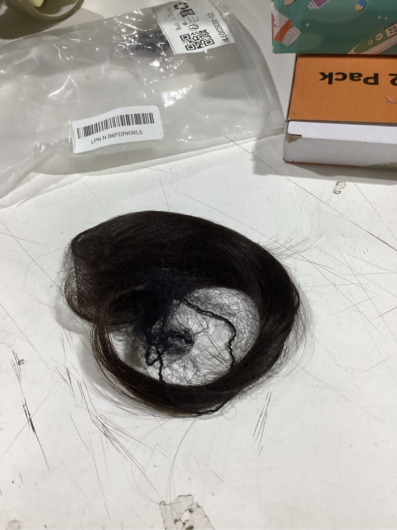 Condition photo showing Good Condition for clip in bangs real human hair, human hair clip in bangs, middle part hairpieces, no tangle & smooth, 11g #02 dark brown 5x12 side bangs #02 dark brown
