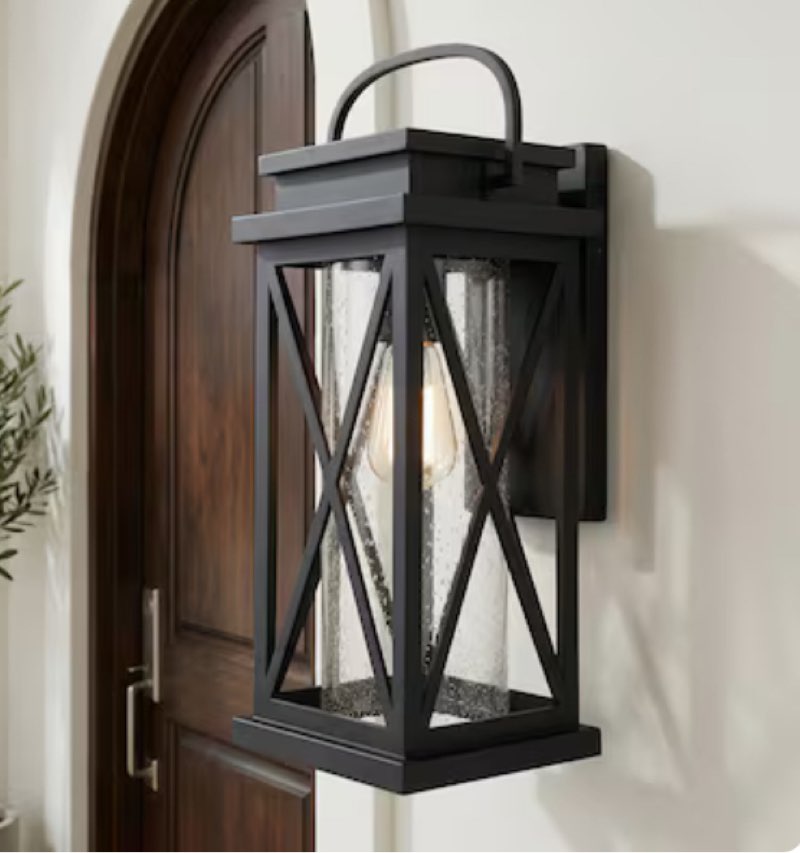 100+ bought last week quoizel saint elias 1 -light 17.88-in h matte black hardwired outdoor wall light