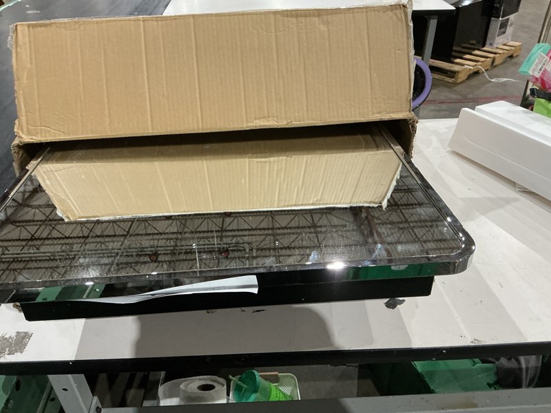 Condition photo showing Good Condition for movo 24 inch x 30 inch black metal framed bathroom mirror medicine cabinet rectangle tilting beveled vanity mirrors recess or surface mount installation 24"w x 30"h black