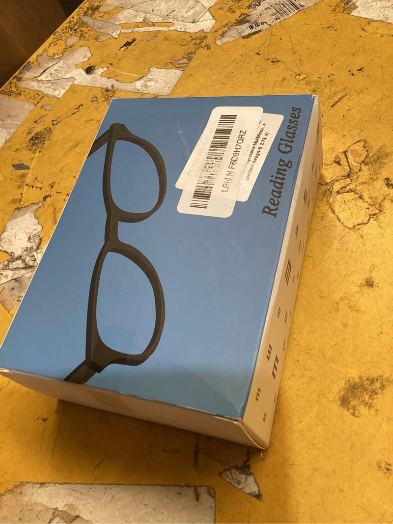 Condition photo showing As Is for progressive multifocus reading glasses for women, pattern print blue light block stylish ladies computer readers