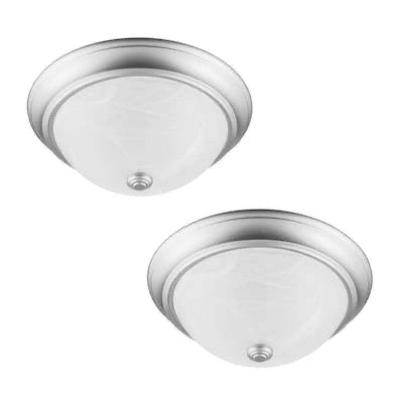 project source 13-in satin nickel indoor 2 -light flush mount light