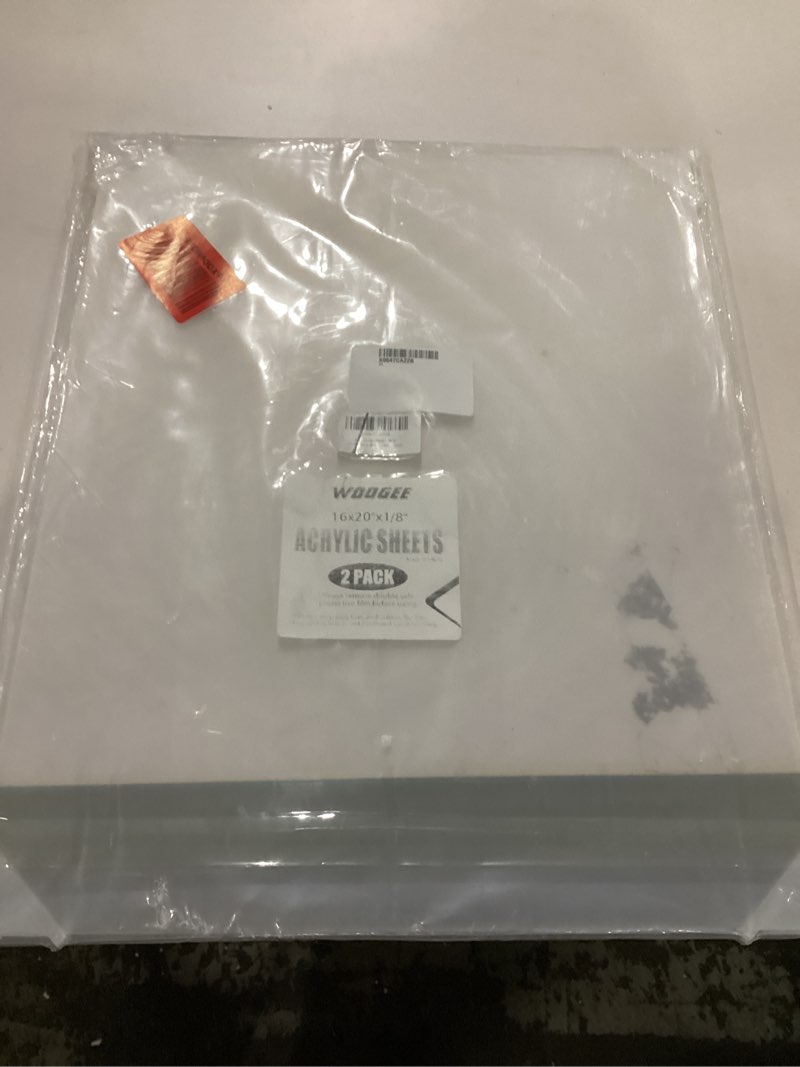 Condition photo showing New/Like New for 2 Pieces 16x20 Clear Acrylic Sheets 1/8 Thick, Right-Angled Plexiglass Sheets for Craft Project, Paint, Sign, Picture Framing 16*20 Right-angled 2
