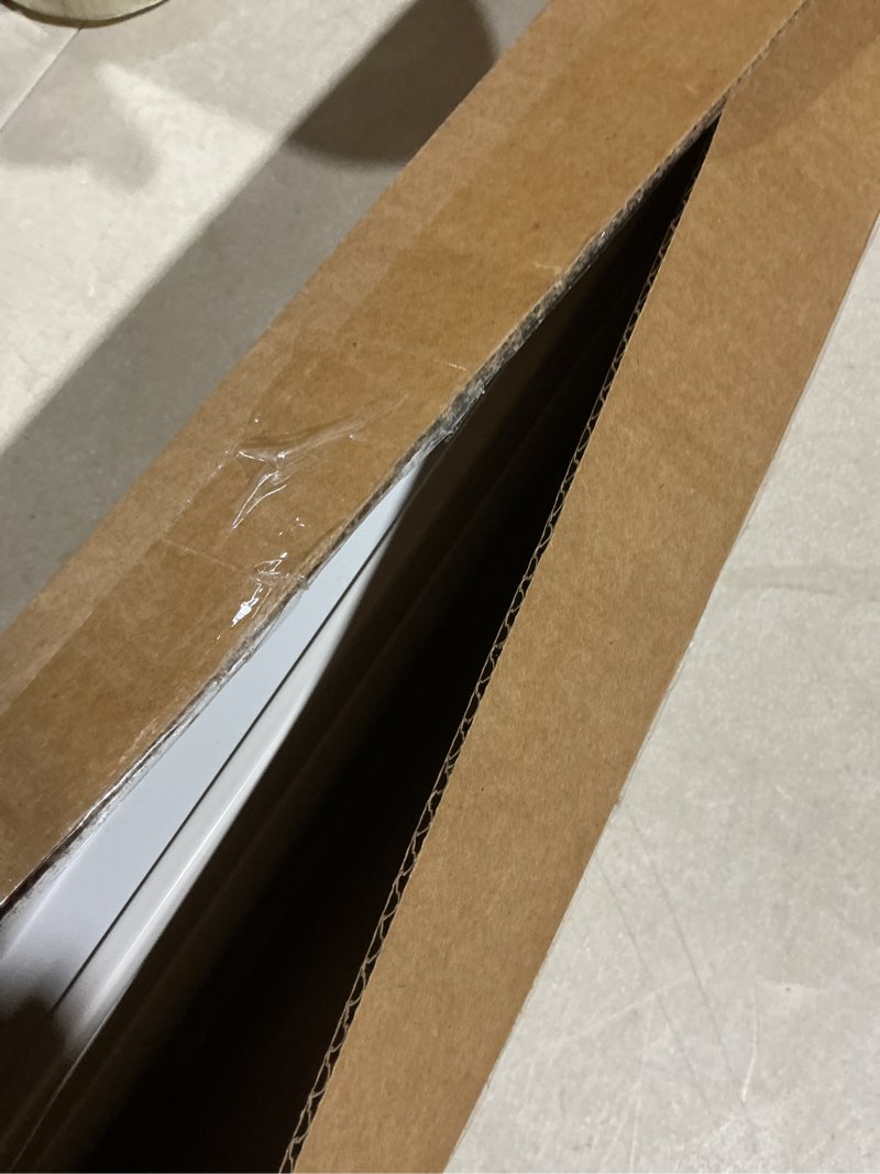 Condition photo showing As Is for LazBlinds No Tools No Drill Cordless Cellular Shades, Blackout Light Blocking Honeycomb Shades for Home, Thermal Insulation Blinds for Windows, 22" W x 36" H, White Blackout-white 22" W x 36" H