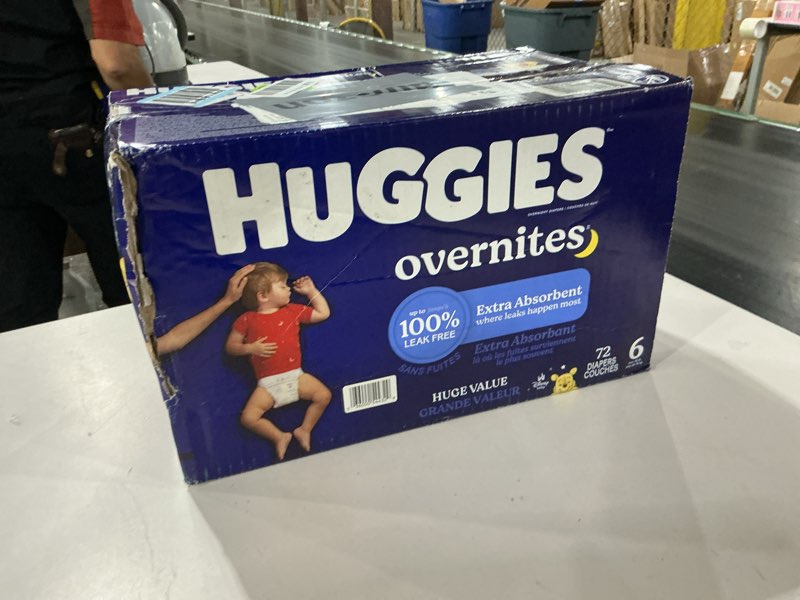 Condition photo showing New/Like New for Huggies Overnites Nighttime Baby Diapers - Size 6 - 72ct