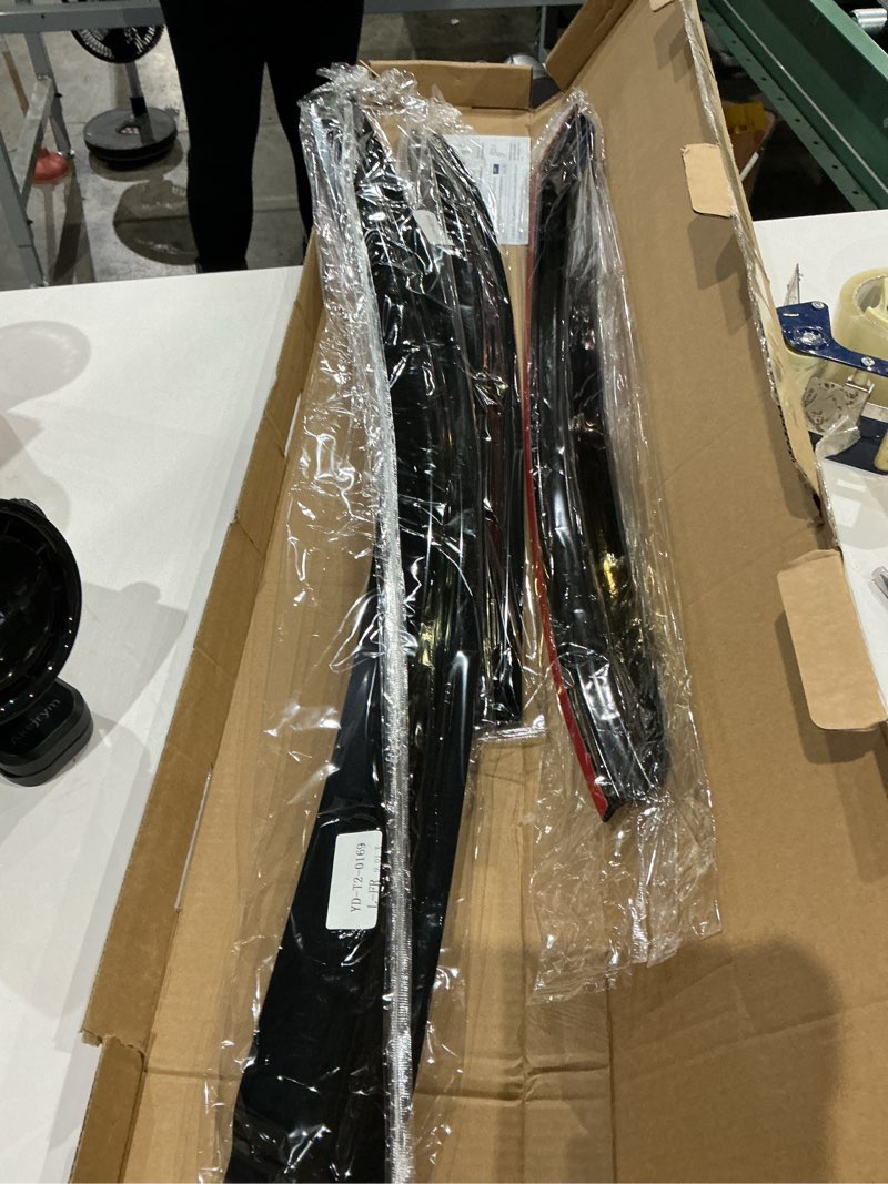 Condition photo showing As Is for incomplete missing one long piece cmvt auto window visors for volkswagen (vw) jetta 2011-2018, rain guards shields vent deflector shade wind dark smoke 2012 2013 2014 2015 2016 2017 12 13 14 15 16 17 18, tape-on,4 pcs for 2011-2018 | vw jetta | out-channel